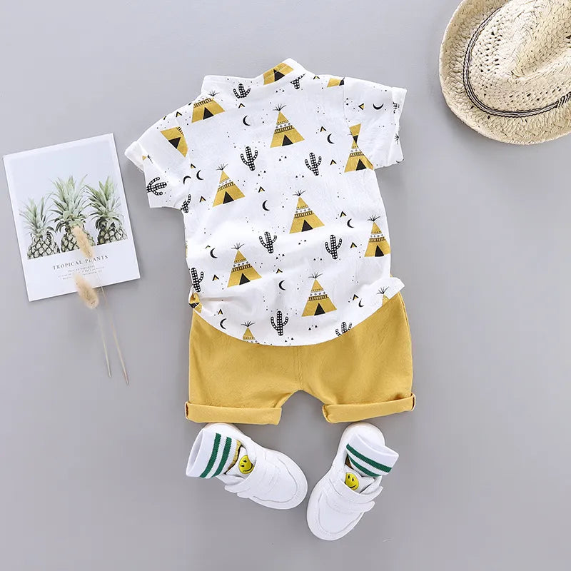 Baby Pyramid Print Shirt Set